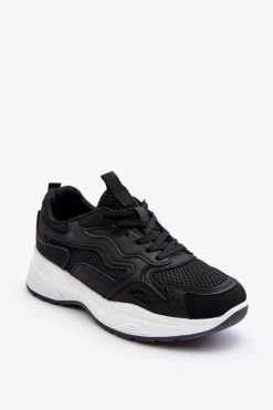 Boto Buty Sportowe Na Platformie|Sneakersy Damskie*Damskie Buty Sportowe Sneakersy Na Platformie Czarno-Białe Lomare