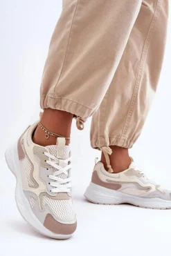 Boto Buty Sportowe Na Platformie|Sneakersy Damskie*Damskie Buty Sportowe Sneakersy Na Platformie Beżowe Lomare