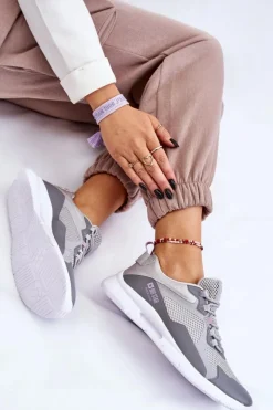 New Big Star Shoes Damskie Buty Sportowe Sneakersy Big Star LL274371 Szare Szary