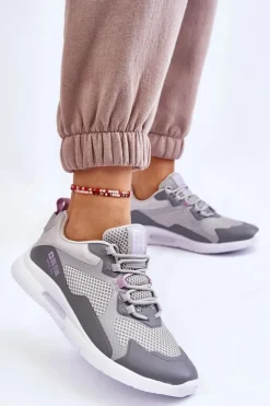 New Big Star Shoes Damskie Buty Sportowe Sneakersy Big Star LL274371 Szare Szary