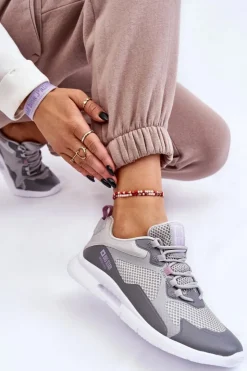 New Big Star Shoes Damskie Buty Sportowe Sneakersy Big Star LL274371 Szare Szary