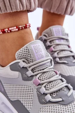 New Big Star Shoes Damskie Buty Sportowe Sneakersy Big Star LL274371 Szare Szary