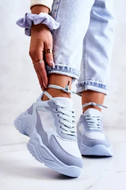 Damskie Boto Damskie Buty Sportowe Sneakersy Niebieskie Bacaris