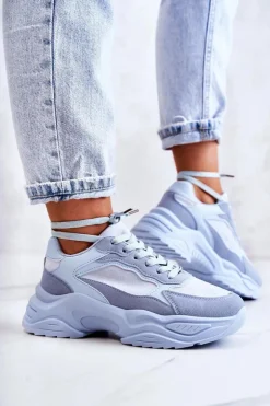 Damskie Boto Damskie Buty Sportowe Sneakersy Niebieskie Bacaris