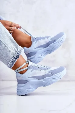 Damskie Boto Damskie Buty Sportowe Sneakersy Niebieskie Bacaris