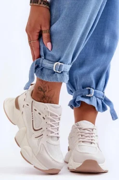 Damskie Boto Damskie Buty Sportowe Sneakersy Beżowe Feluci