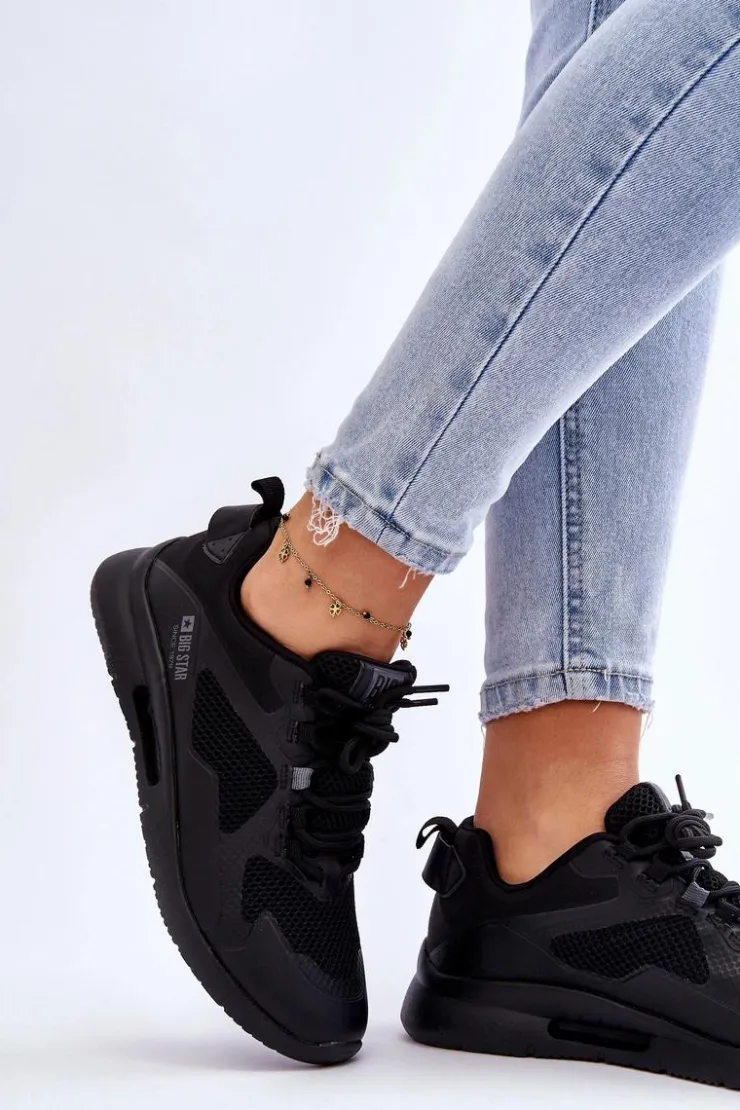 Damskie Big Star Shoes Damskie Buty Sportowe Sneakersy Big Star LL274372 Czarne