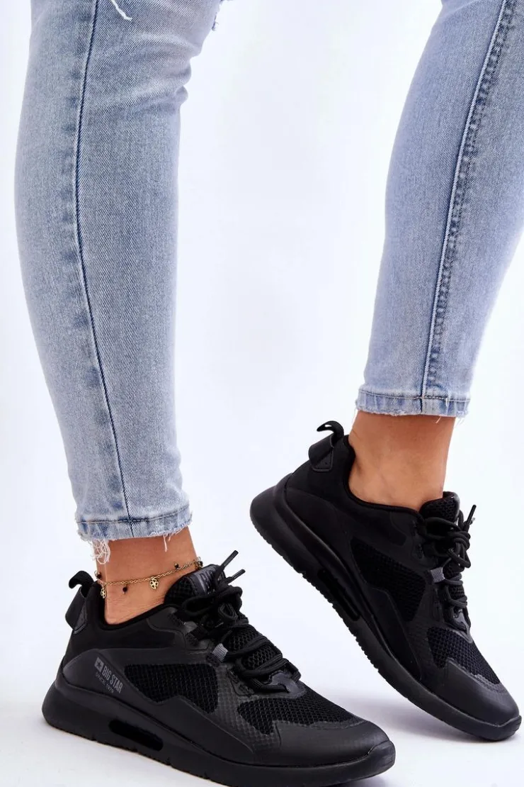 Damskie Big Star Shoes Damskie Buty Sportowe Sneakersy Big Star LL274372 Czarne