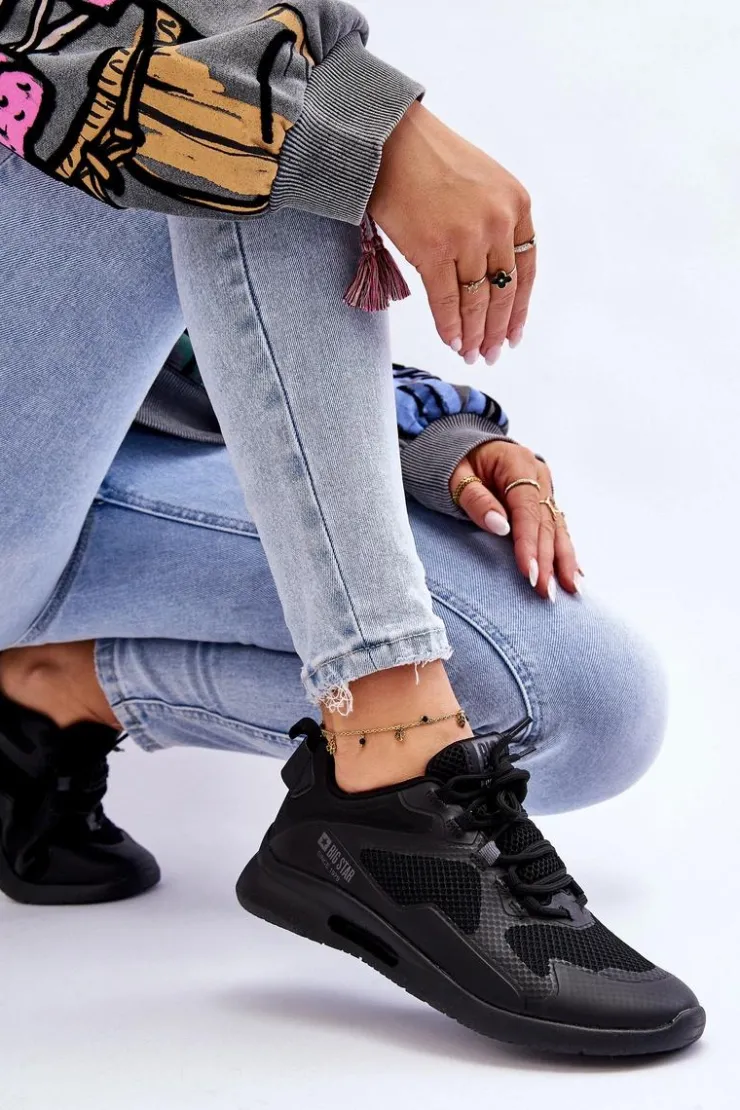 Damskie Big Star Shoes Damskie Buty Sportowe Sneakersy Big Star LL274372 Czarne