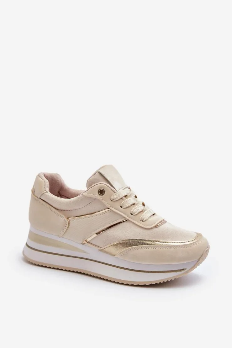 Boto Buty Sportowe Na Platformie|Sneakersy Damskie*Damskie Buty Sportowe Sneakersy Na Platformie Beżowe Atnarama