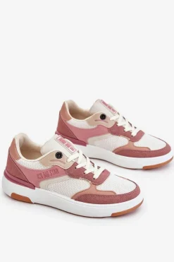 Damskie Big Star Shoes Damskie Buty Sportowe Sneakersy Big Star LL274438 Różowo-Białe