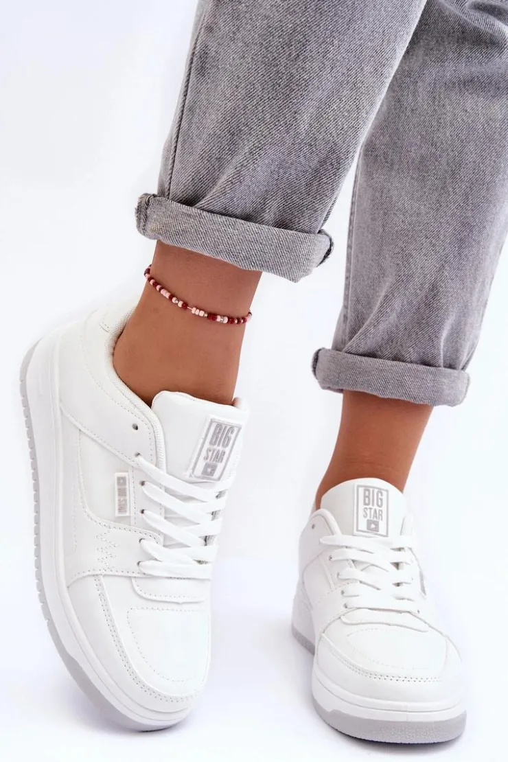 Damskie Big Star Shoes Damskie Buty Sportowe Sneakersy Big Star MM274354 Białe