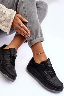 Big Star Shoes Buty Sportowe Big Star|Sneakersy Damskie*Damskie Buty Sportowe Sneakersy Big Star MM274353 Czane Czarny