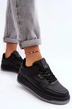 Big Star Shoes Buty Sportowe Big Star|Sneakersy Damskie*Damskie Buty Sportowe Sneakersy Big Star MM274353 Czane Czarny