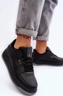 Big Star Shoes Buty Sportowe Big Star|Sneakersy Damskie*Damskie Buty Sportowe Sneakersy Big Star MM274353 Czane Czarny