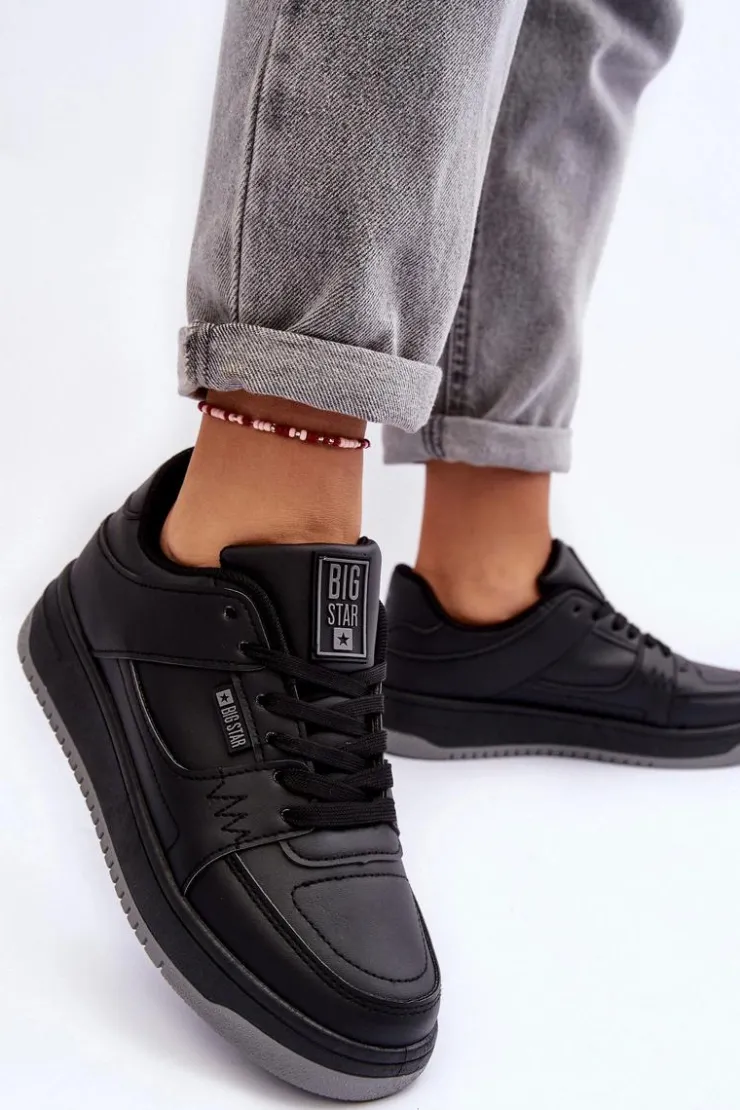 Big Star Shoes Buty Sportowe Big Star|Sneakersy Damskie*Damskie Buty Sportowe Sneakersy Big Star MM274353 Czane Czarny