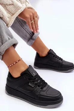 Big Star Shoes Buty Sportowe Big Star|Sneakersy Damskie*Damskie Buty Sportowe Sneakersy Big Star MM274353 Czane Czarny