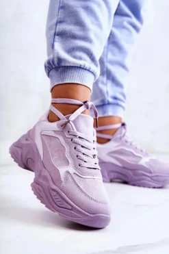 Online Boto Damskie Buty Sportowe Sneakersy Fioletowe Bacaris