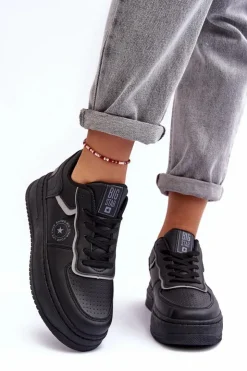 Damskie Big Star Shoes Damskie Buty Sportowe Sneakersy Big Star MM274232 Czarne