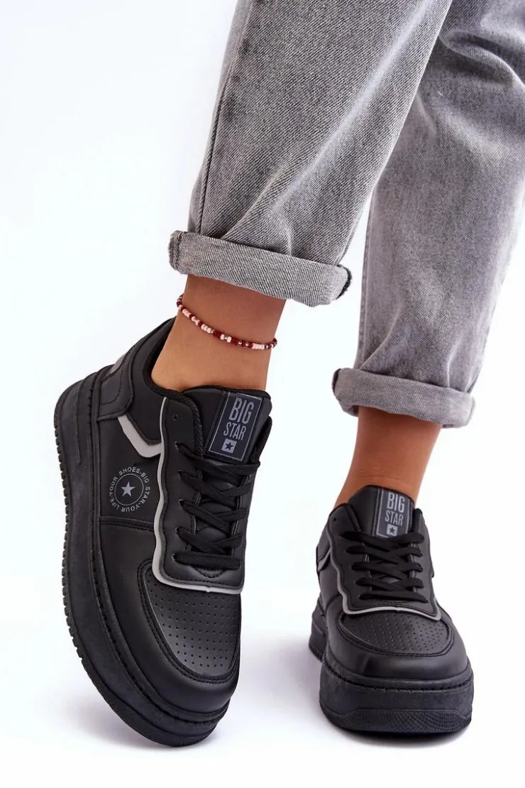 Damskie Big Star Shoes Damskie Buty Sportowe Sneakersy Big Star MM274232 Czarne