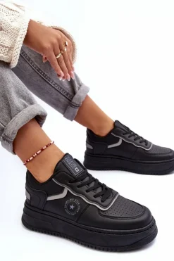 Damskie Big Star Shoes Damskie Buty Sportowe Sneakersy Big Star MM274232 Czarne