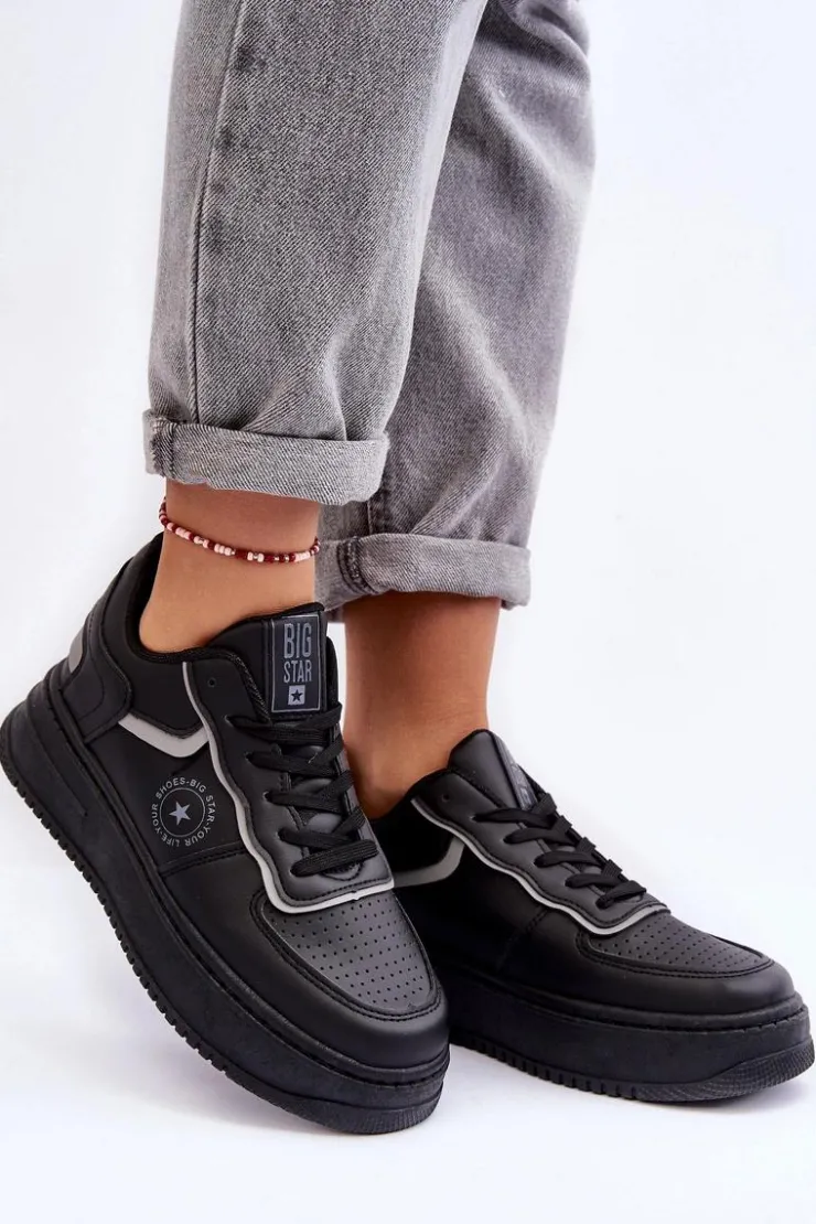 Damskie Big Star Shoes Damskie Buty Sportowe Sneakersy Big Star MM274232 Czarne