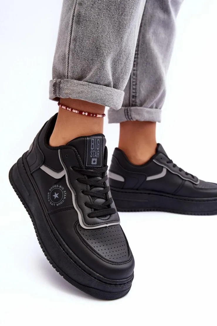 Damskie Big Star Shoes Damskie Buty Sportowe Sneakersy Big Star MM274232 Czarne