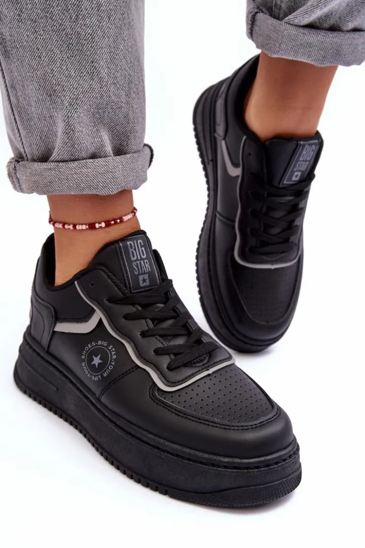Damskie Big Star Shoes Damskie Buty Sportowe Sneakersy Big Star MM274232 Czarne