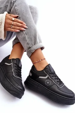 Damskie Big Star Shoes Damskie Buty Sportowe Sneakersy Big Star MM274232 Czarne