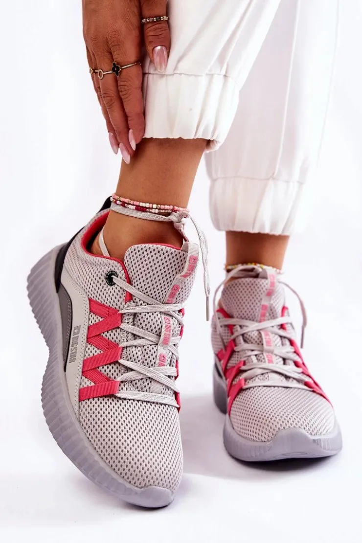 Damskie Big Star Shoes Damskie Buty Sportowe Sneakersy Big Star KK274060 Szare