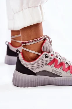 Damskie Big Star Shoes Damskie Buty Sportowe Sneakersy Big Star KK274060 Szare