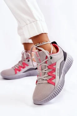 Damskie Big Star Shoes Damskie Buty Sportowe Sneakersy Big Star KK274060 Szare