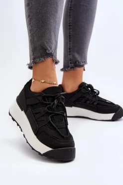 Boto Sneakersy Damskie*Damskie Buty Sportowe Sneakersy Czarne Phyrena