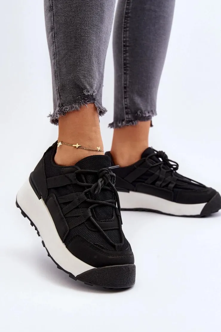 Boto Sneakersy Damskie*Damskie Buty Sportowe Sneakersy Czarne Phyrena