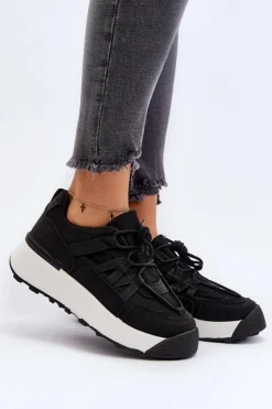 Boto Sneakersy Damskie*Damskie Buty Sportowe Sneakersy Czarne Phyrena