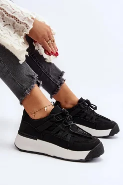 Boto Sneakersy Damskie*Damskie Buty Sportowe Sneakersy Czarne Phyrena