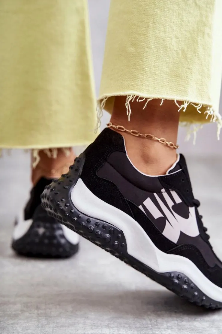 Hot Buty damskie Vinceza Damskie Buty Sportowe Wiązane Czarne Tolea