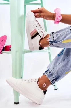 Damskie Boto Damskie Buty Sportowe Wiązane Białe Renesme