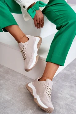 Buty damskie Vinceza Damskie Buty Sportowe Wiązane Beżowe Tolea