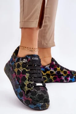 GOE Sneakersy Damskie*Damskie Buty Sportowe Z Dżetami LL2N4010 Czarne