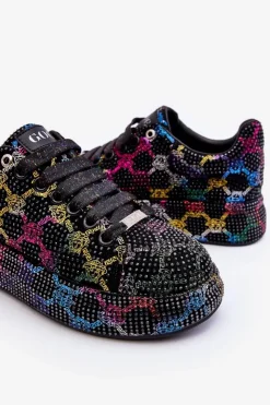 GOE Sneakersy Damskie*Damskie Buty Sportowe Z Dżetami LL2N4010 Czarne