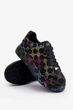 GOE Sneakersy Damskie*Damskie Buty Sportowe Z Dżetami LL2N4010 Czarne