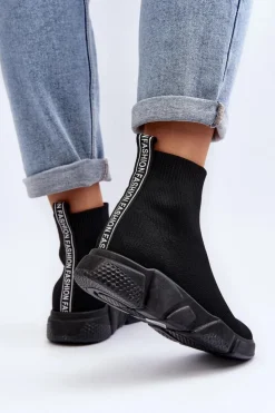 Damskie Boto Damskie Buty Sportowe Ze Skarpetą Czarne Zirila