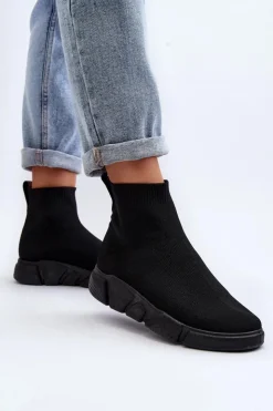 Damskie Boto Damskie Buty Sportowe Ze Skarpetą Czarne Zirila