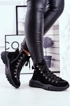 Damskie Big Star Shoes Damskie Buty Trekkingowe Trapery Skóra Zamsz Big Star GG274893