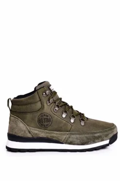 Outlet Big Star Shoes Damskie Buty Trekkingowe Big Star Khaki GG274617