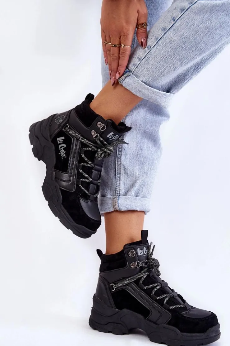 Damskie Lee Cooper Damskie Buty Trekkingowe Trapery LCJ-22-31-1441 Czarne