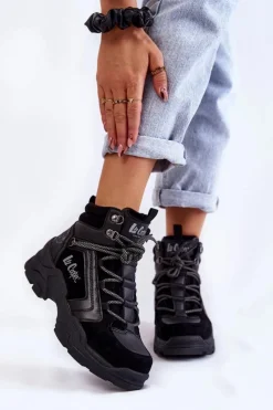 Damskie Lee Cooper Damskie Buty Trekkingowe Trapery LCJ-22-31-1441 Czarne