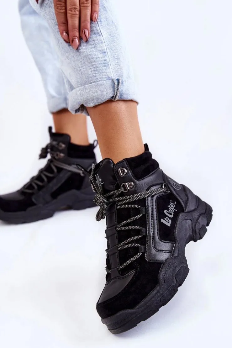 Damskie Lee Cooper Damskie Buty Trekkingowe Trapery LCJ-22-31-1441 Czarne