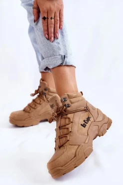 Lee Cooper Trekkingowe Damskie|Damskie Trapery*Damskie Buty Trekkingowe Trapery LCJ-22-31-1442 Brązowe